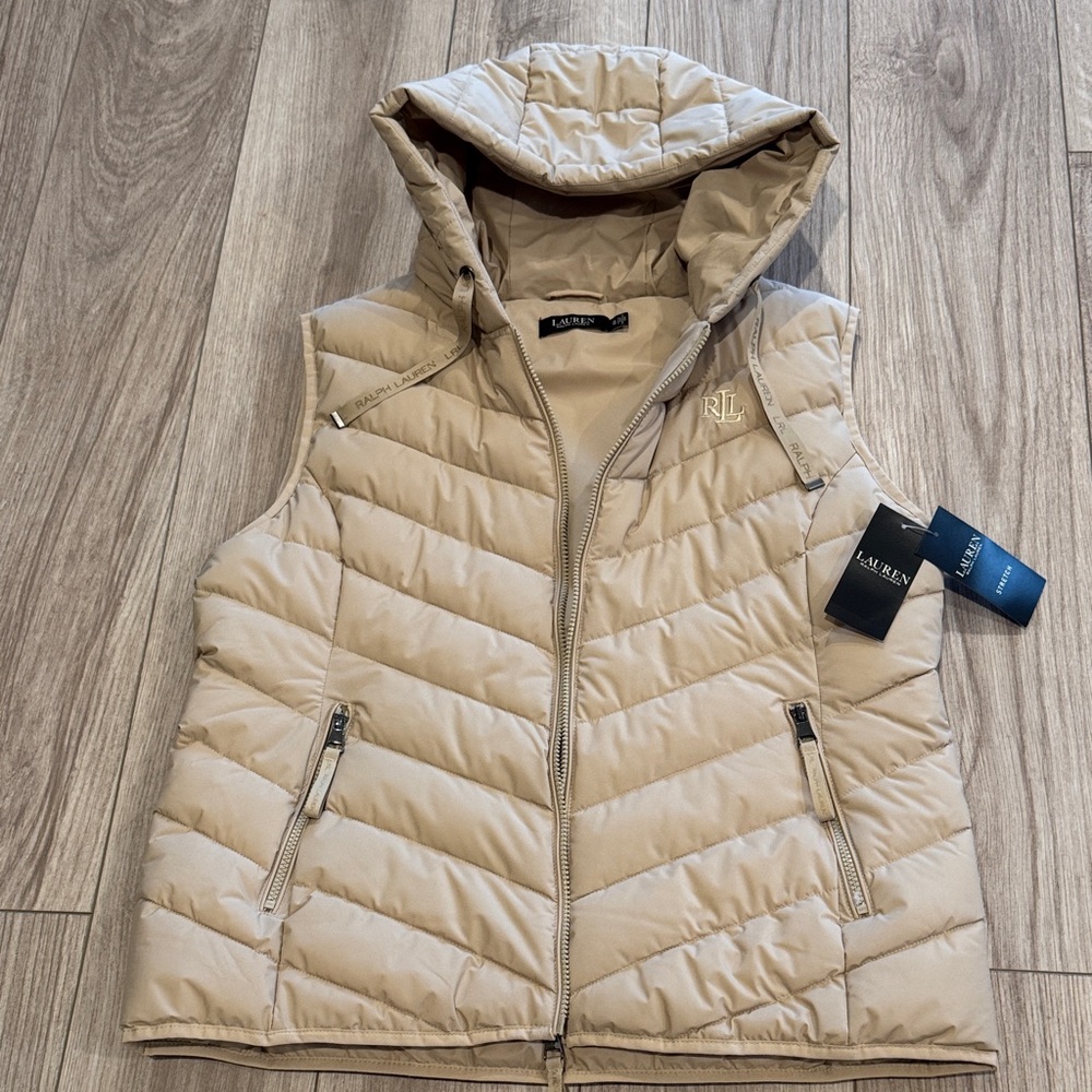Brand new Ralph Lauren Women's Beige Hooded Vest